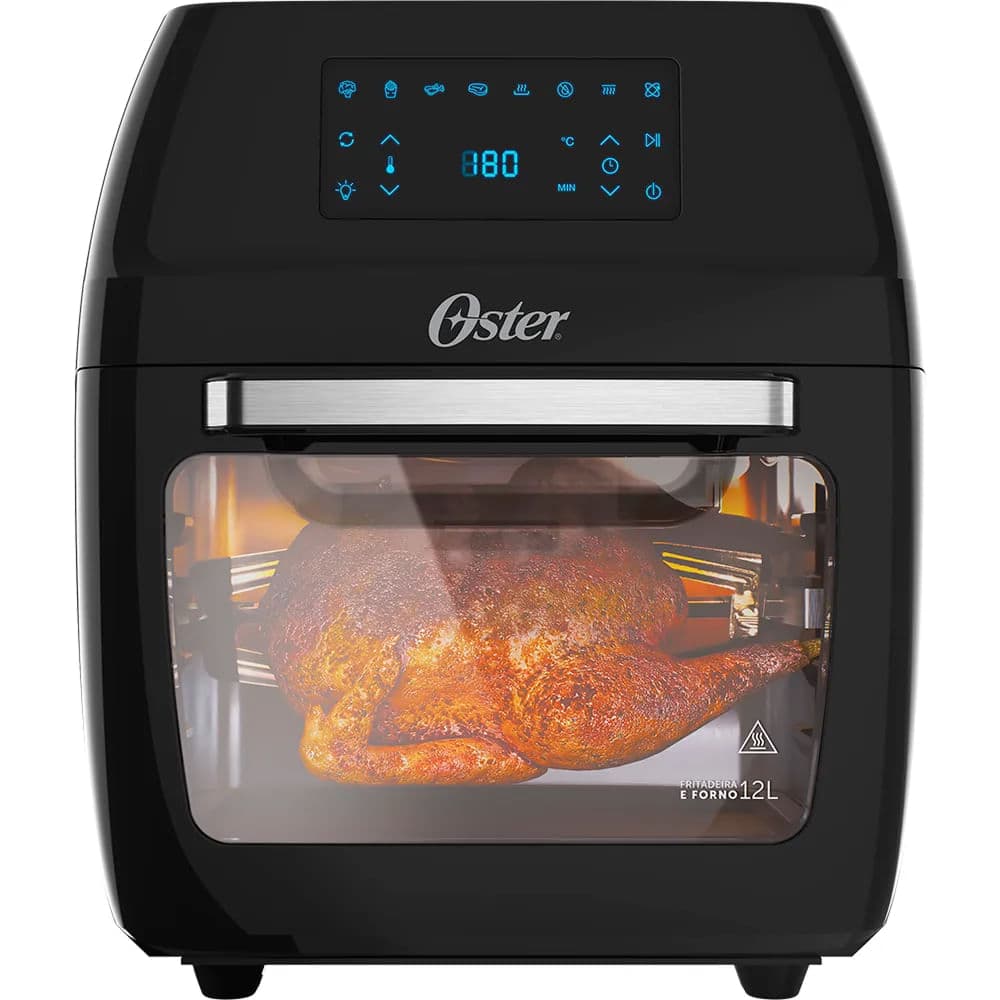 Air fryer oven Oster OFRT780 preta vista de frente